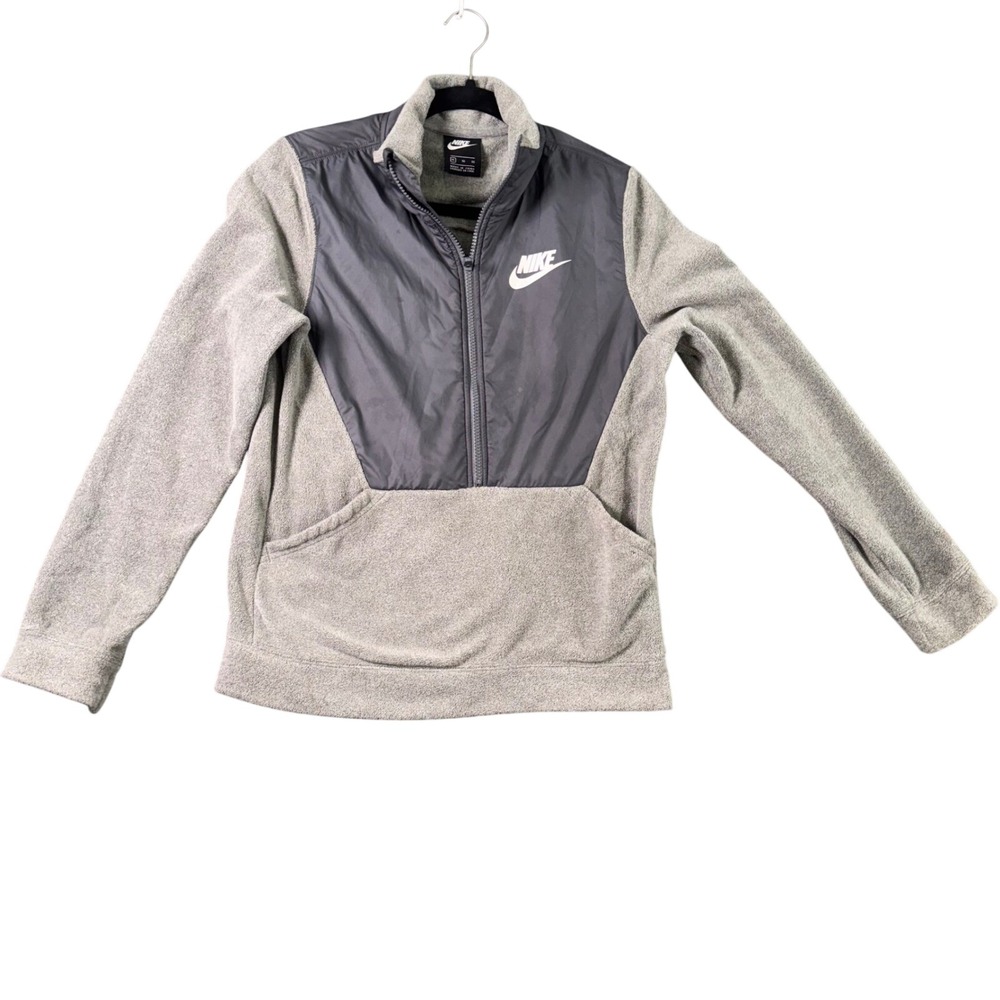 Nike Youth XL 18-20 Gray Quarter Zip Fleece Pullover Fits Womens Small